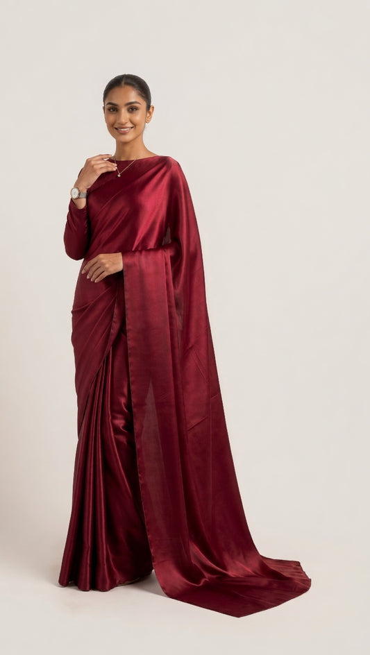 Maroon Silk Saree