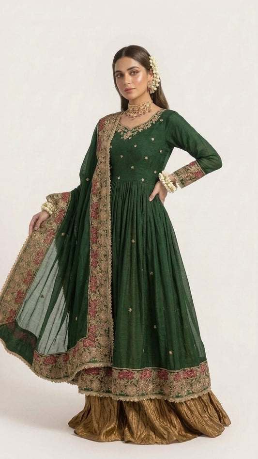 Embroidered Mehndi dress