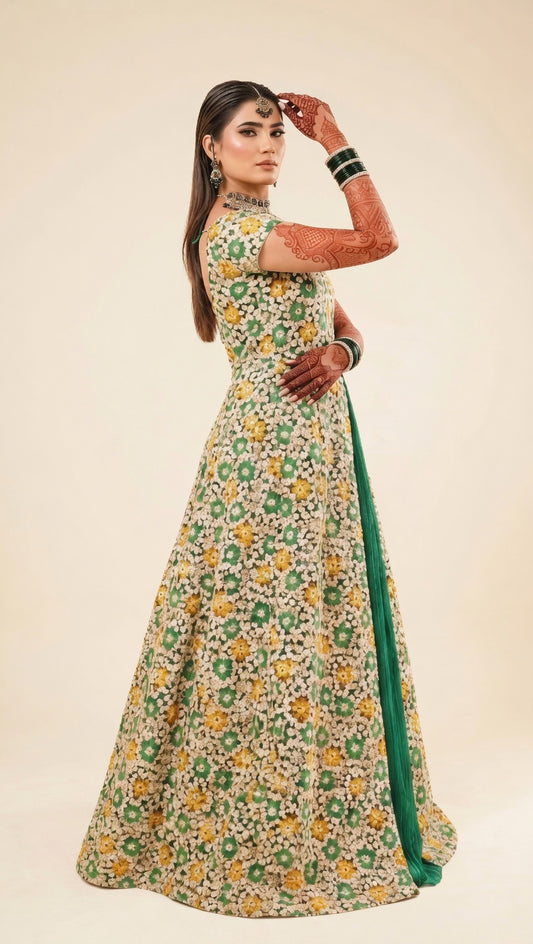 Embroidered Mehndi Dress