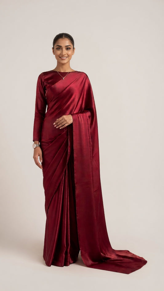 Maroon Silk Saree