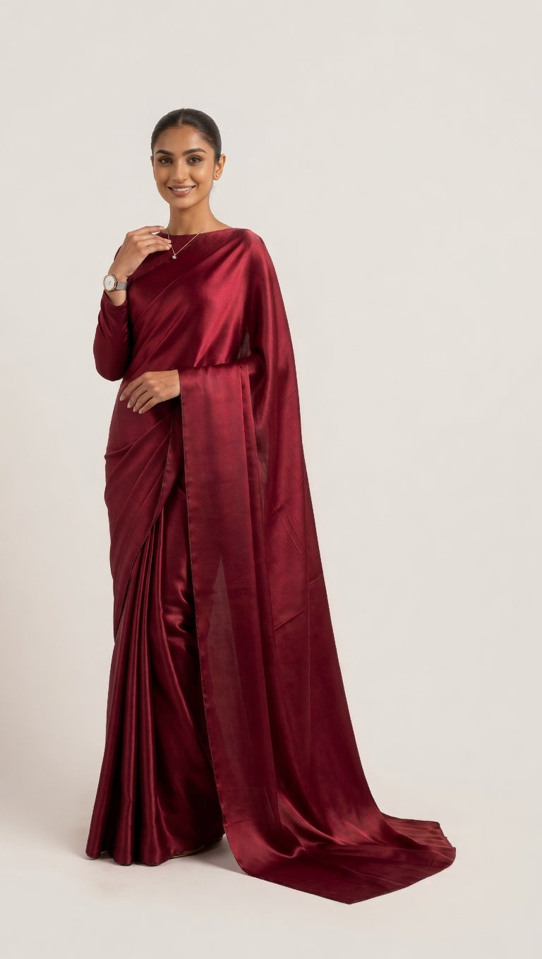 Maroon Silk Saree