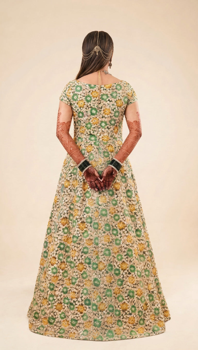 Embroidered Mehndi Dress