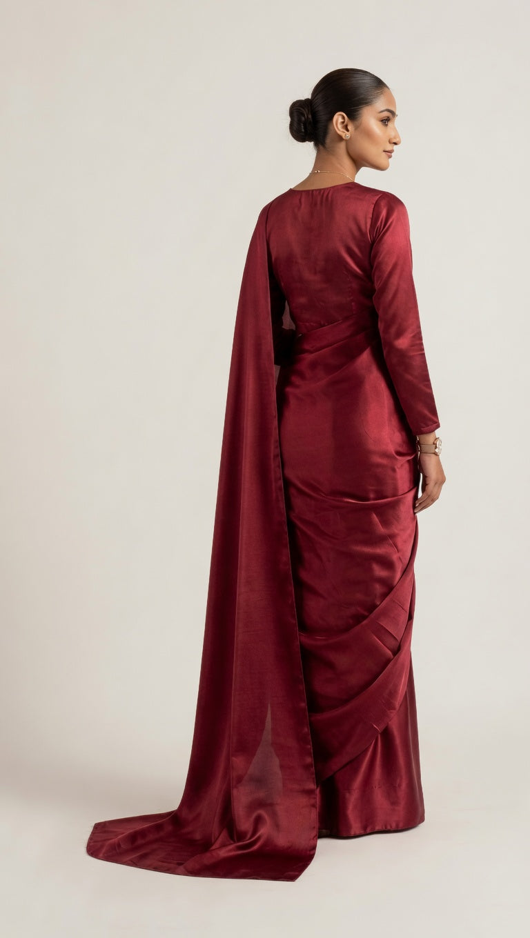 Maroon Silk Saree