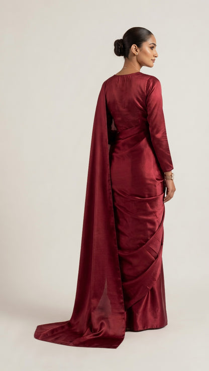 Maroon Silk Saree