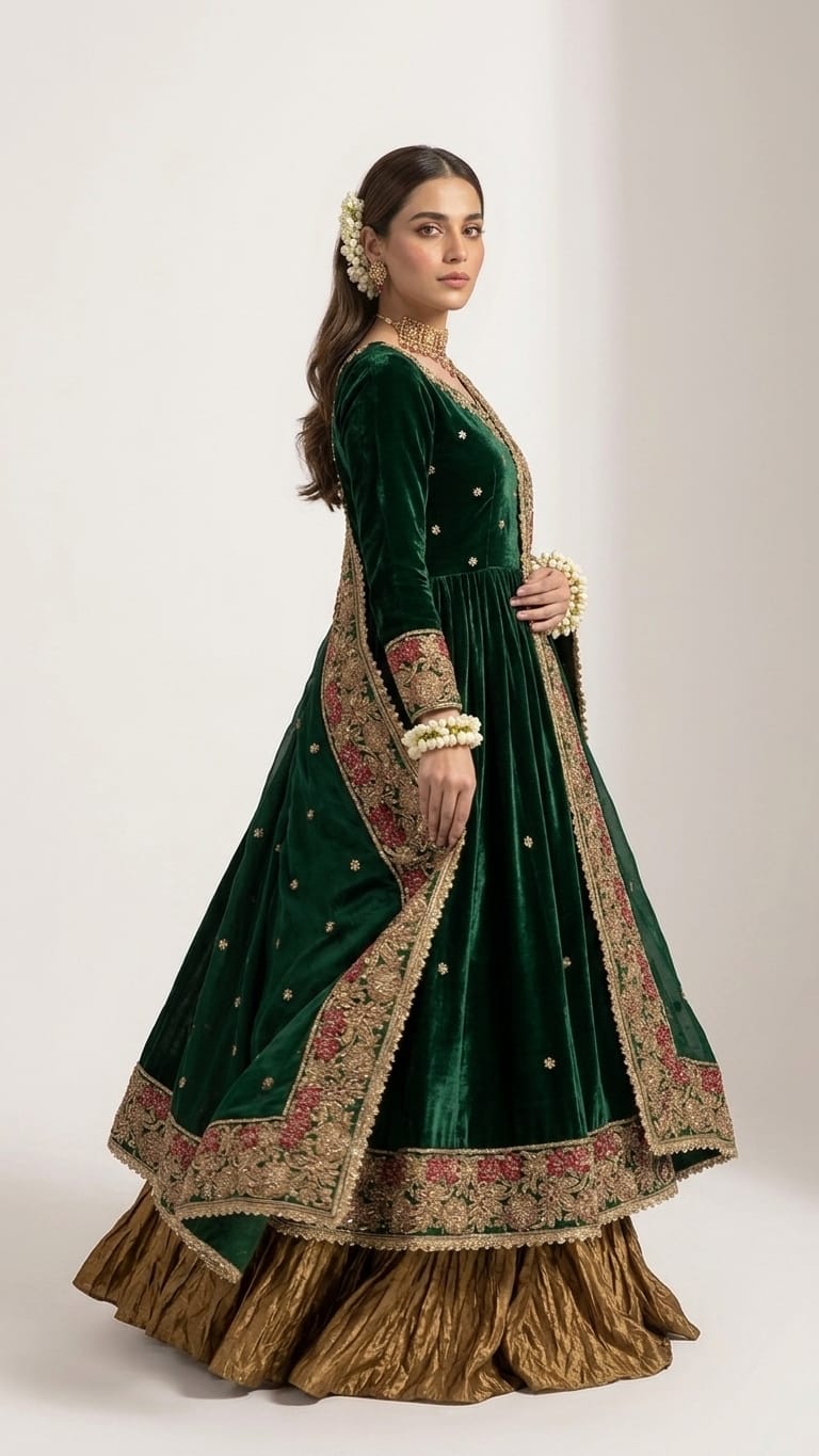 Embroidered Mehndi dress