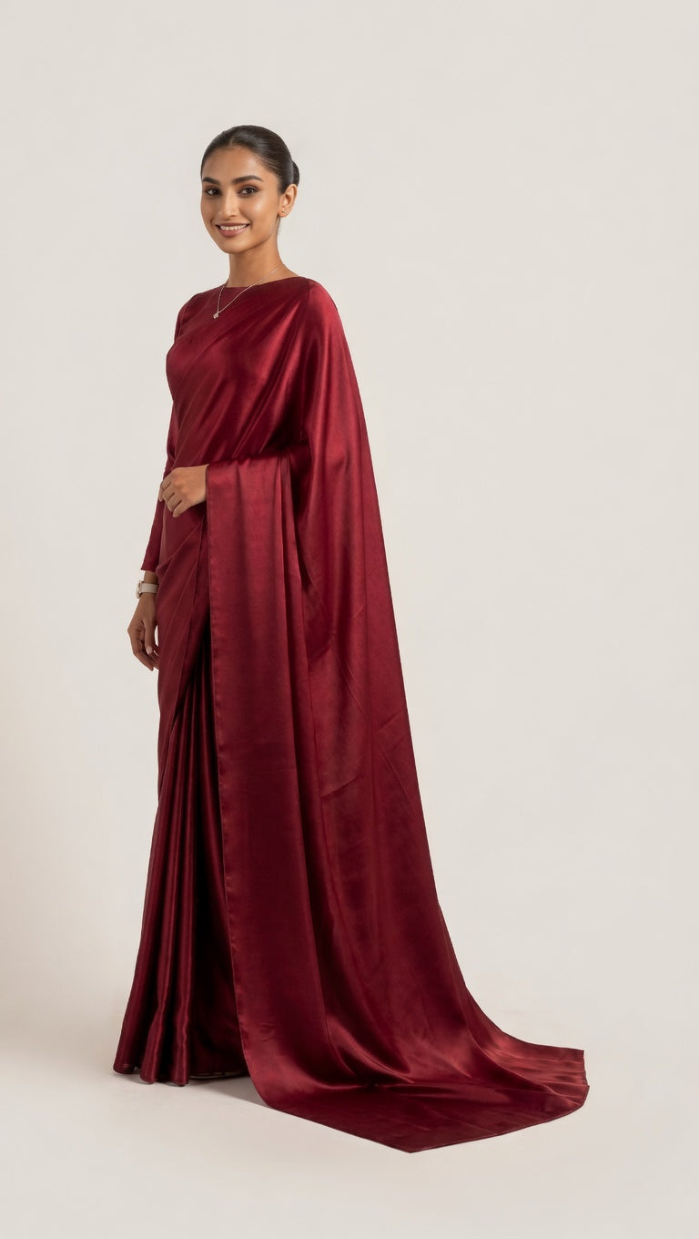 Maroon Silk Saree