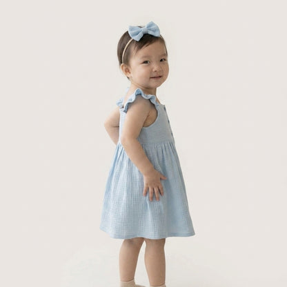 Sky Blue Ruffle Sleeve Dress