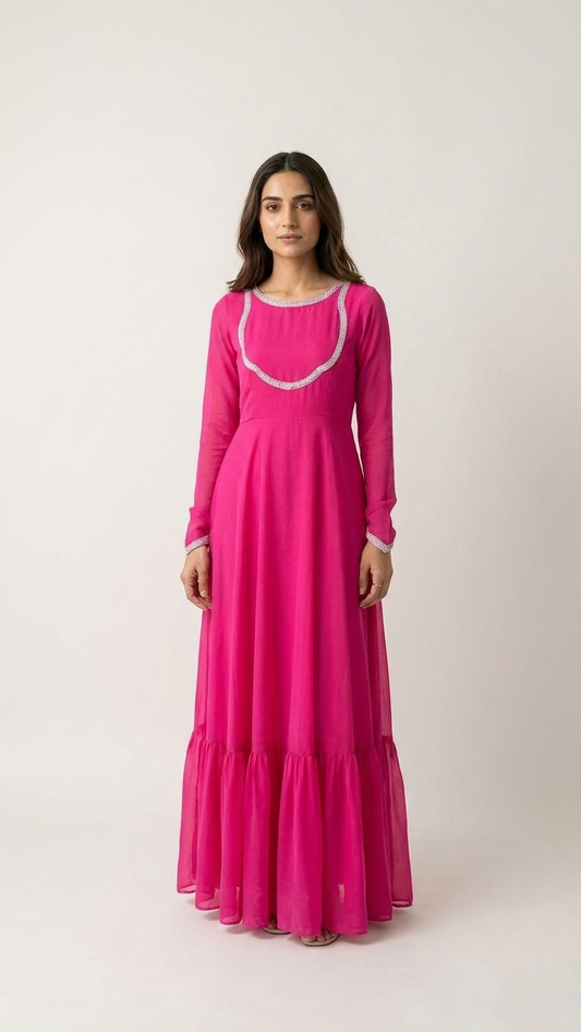 Chiffon Pink Maxi