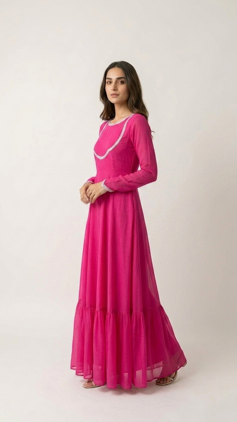 Chiffon Pink Maxi