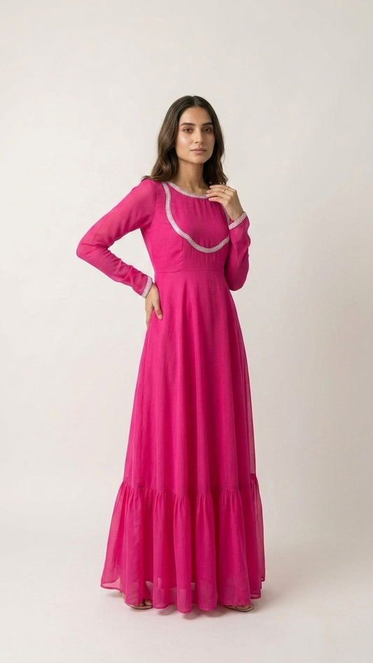 Chiffon Pink Maxi