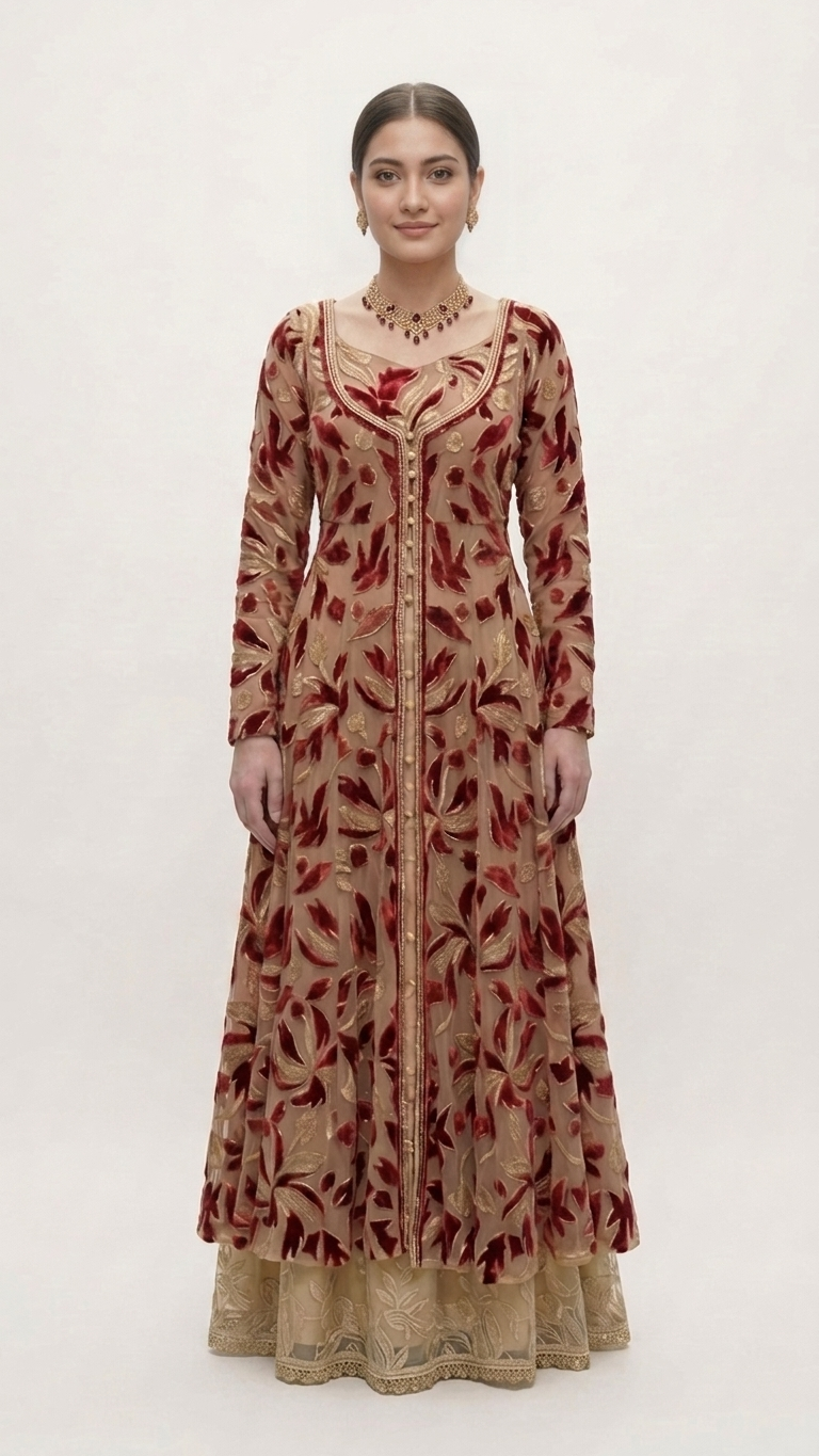 Net Embroidered Maxi