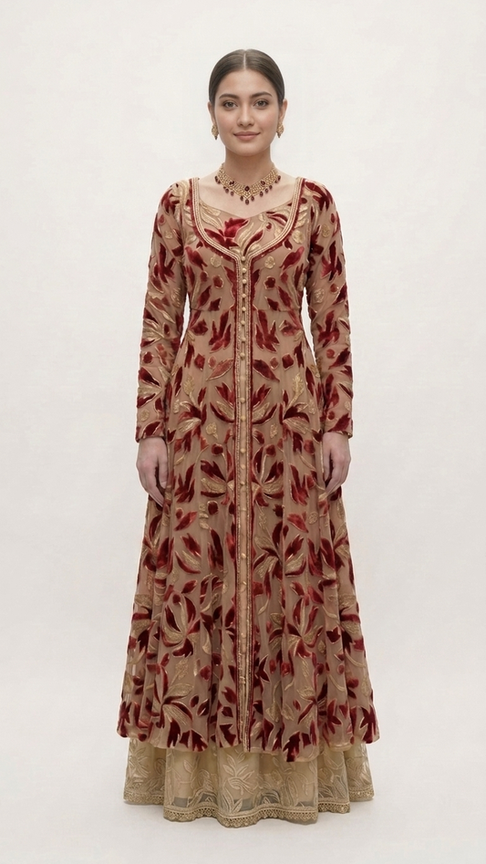 Net Embroidered Maxi