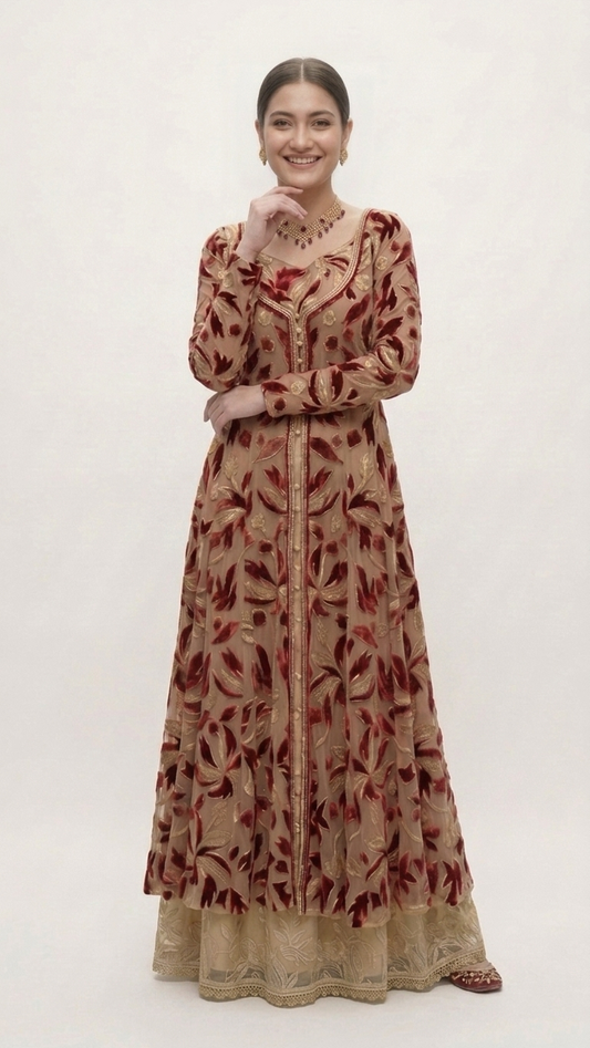 Net Embroidered Maxi